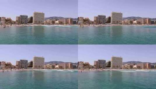 西班牙马拉加富恩吉罗拉镇美丽海滩的镜头高清在线视频素材下载