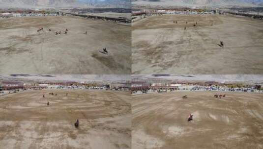 航拍新疆南疆塔县春节人文叼羊比赛高清在线视频素材下载