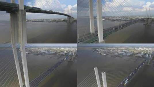 使用吊桥的车辆上升镜头高清在线视频素材下载