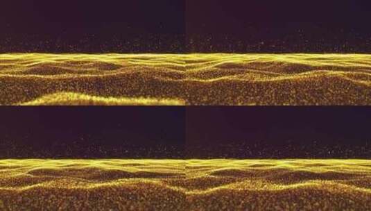 金色粒子海洋波浪高清在线视频素材下载