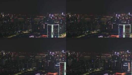 4K航拍滨江夜景高清在线视频素材下载