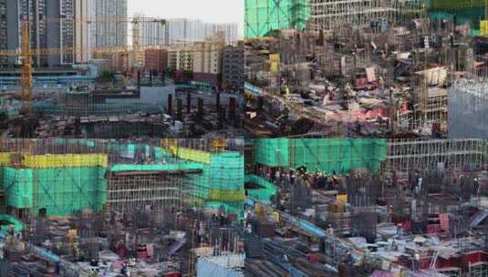 大型建筑工地施工现场全景高清在线视频素材下载