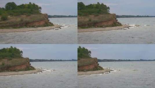 海浪拍打在礁石上高清在线视频素材下载