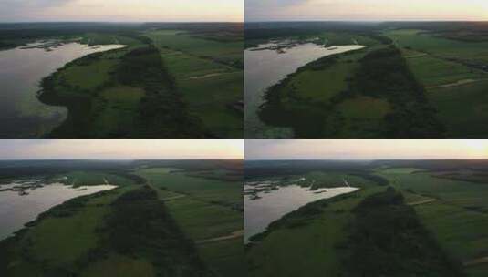 日落时的湖泊和野生自然高清在线视频素材下载