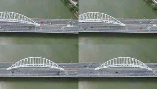 航拍江西赣州城市风光章江大桥高清在线视频素材下载