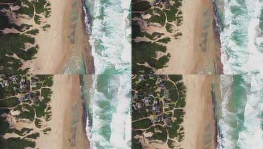莫桑比克奇登盖勒海滩的鸟瞰向前飞行镜头高清在线视频素材下载