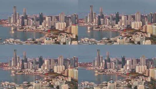 青岛城市航拍青岛浮山湾五四广场高清在线视频素材下载
