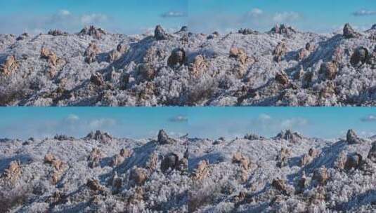 青岛崂山雪景崂山雾凇高清在线视频素材下载