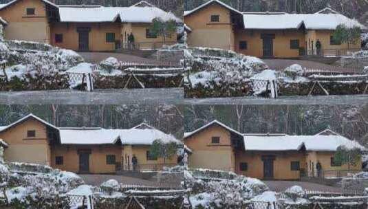 3实拍湖南韶山毛泽东故居雪景高清在线视频素材下载