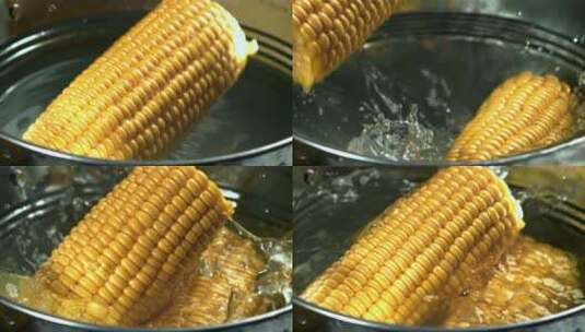 煮玉米夏天厨房高清在线视频素材下载
