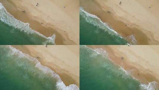 滨海城市海滩海浪潮汐航拍高清在线视频素材下载