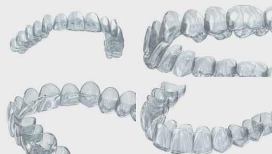 隐适美牙套或隐形固定器。牙科3D动画高清在线视频素材下载