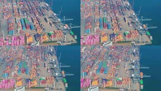 中国深圳盐田港码头集装箱港口航拍高清在线视频素材下载