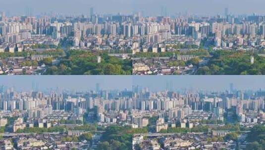 浙江杭州上城区城市大景全景航拍高清在线视频素材下载