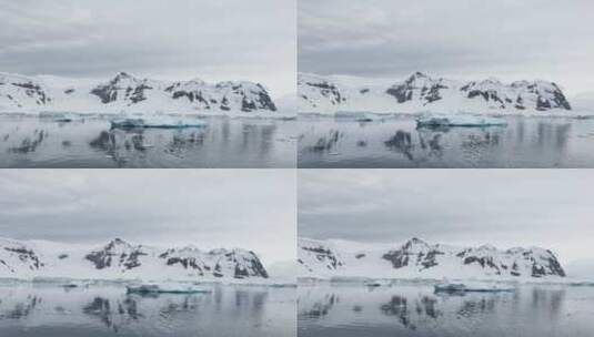 一个巨大的冰川正在海面上融化高清在线视频素材下载