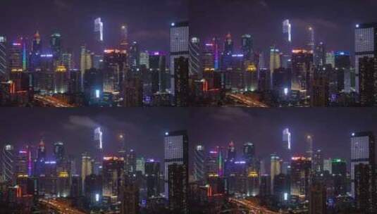 广东美丽夜景城市延时摄影高清在线视频素材下载