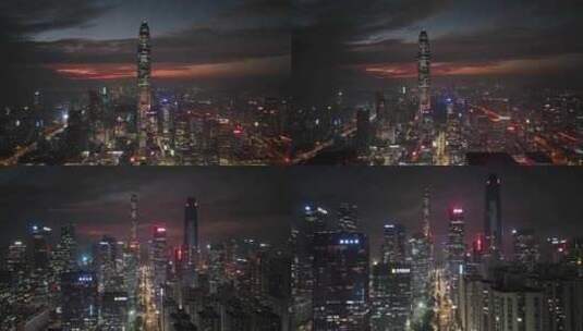 晚霞下的深圳高楼高清在线视频素材下载