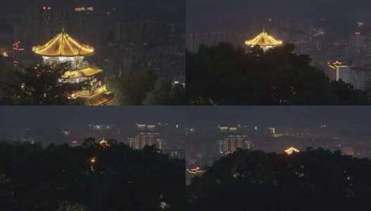 信宜玉都公园夜景航拍高清在线视频素材下载