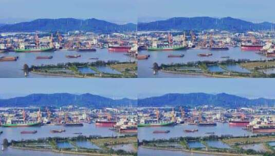 广州黄埔鱼珠港口码头高清在线视频素材下载