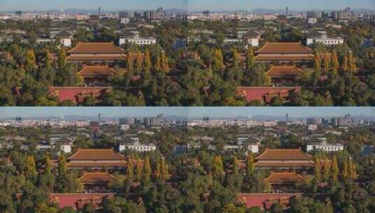 北京中轴线景山公园俯瞰钟鼓楼高清在线视频素材下载