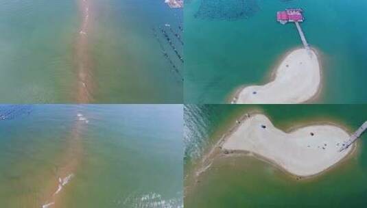 福建漳州东山岛鱼骨沙洲航拍高清在线视频素材下载