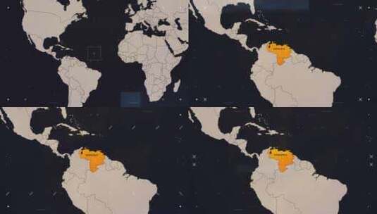 委内瑞拉Hud新闻地图高清在线视频素材下载