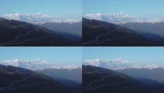 4k航拍西藏林芝南迦巴瓦雪山全景从左到右高清在线视频素材下载