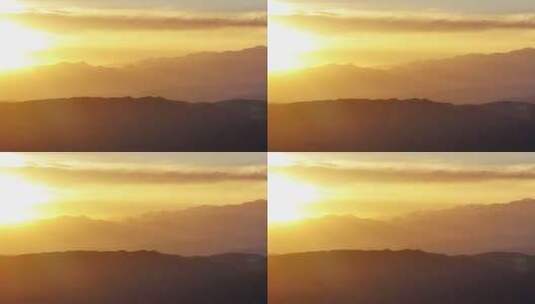 新疆伊犁唐布拉百里画廊草原森林雪山日出高清在线视频素材下载