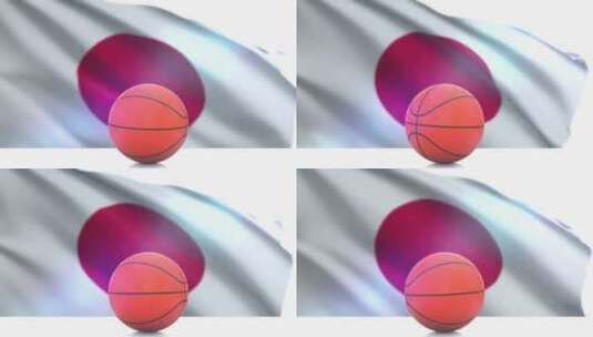 日本国旗篮球高清在线视频素材下载