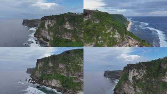印尼巴厘岛情人崖海岸航拍高清在线视频素材下载
