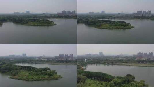广州海珠湖海珠湿地航拍素材高清在线视频素材下载