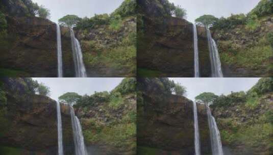 从山上流下来的瀑布高清在线视频素材下载