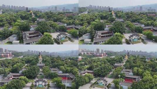 重庆华岩旅游风景区华岩寺航拍高清在线视频素材下载