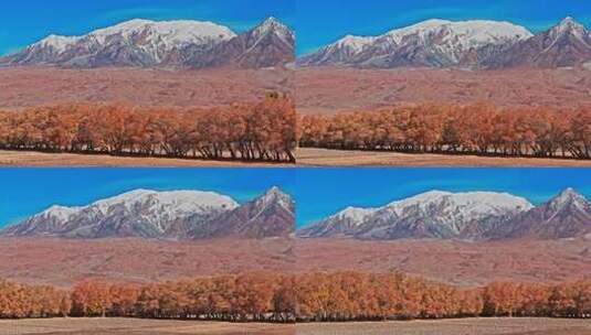 秋天的雪山高清在线视频素材下载