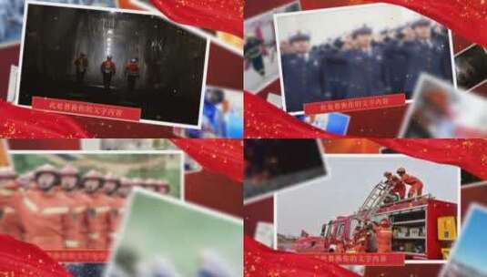 大气红色党政宣传图文展示模板高清AE视频素材下载