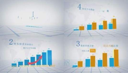 科技柱状图数据展现高清AE视频素材下载