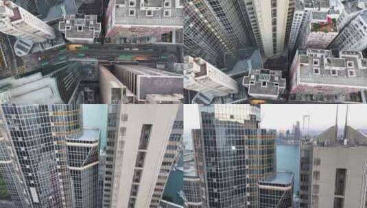 俯拍香港湾仔区马路交通高清在线视频素材下载