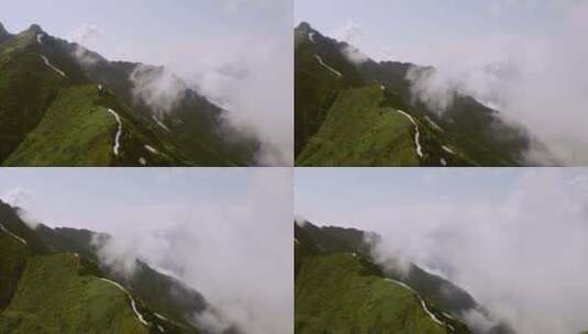 高山上云雾缭绕缓慢散去高清在线视频素材下载