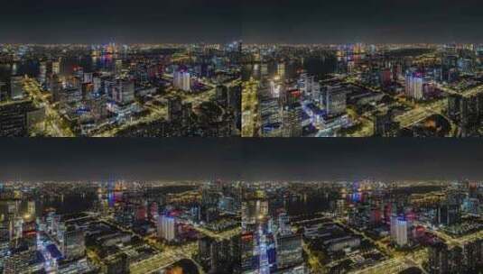 杭州滨江区夜景延时高清在线视频素材下载
