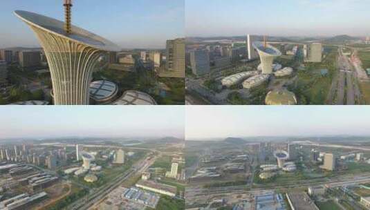 武汉光谷航拍新能源研究院俯拍高清在线视频素材下载