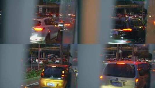 城市夜晚汽车行驶中窗外风景高清在线视频素材下载