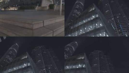 香港金融街夜景高清在线视频素材下载