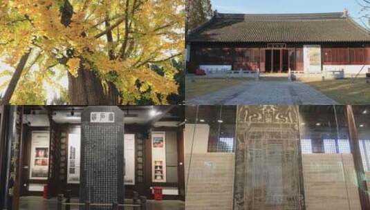 秋天苏州文庙古建筑风光高清在线视频素材下载