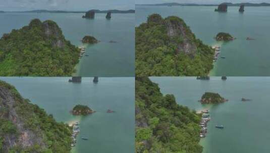 4K HDR泰国甲米帕别海岛自然风光航拍高清在线视频素材下载