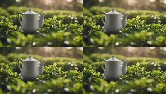 茶园茶具绿茶高清在线视频素材下载