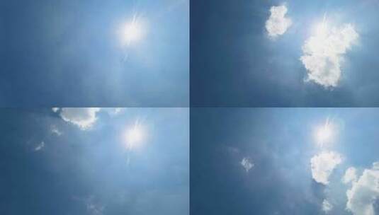 蓝天白云午时的太阳阳光天气空镜头延时摄影高清在线视频素材下载