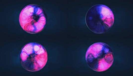 紫色半透明玻璃能量未来派魔法圆球液体等离高清在线视频素材下载