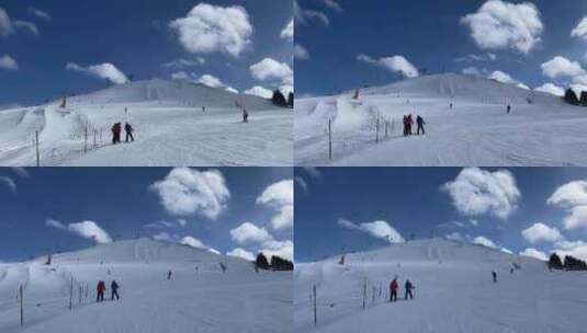 滑雪场滑雪高清在线视频素材下载