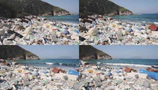 塑料垃圾造成的环境破坏导致气候变化、污染高清在线视频素材下载