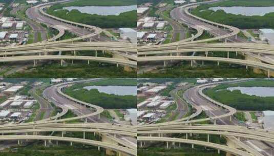 美国交通基础设施鸟瞰美国高速公路与快速驾高清在线视频素材下载